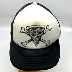 District - Pizza And Crossbones Fun Graphic Truck Driver Baseball Hat Onesize